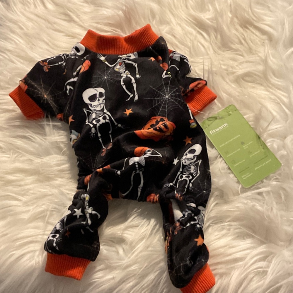 Fitwarm Pet Halloween Skeleton - Black and Orange